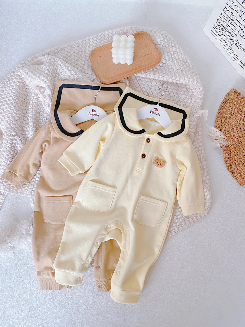 5922宝宝春季新款海军风连体衣