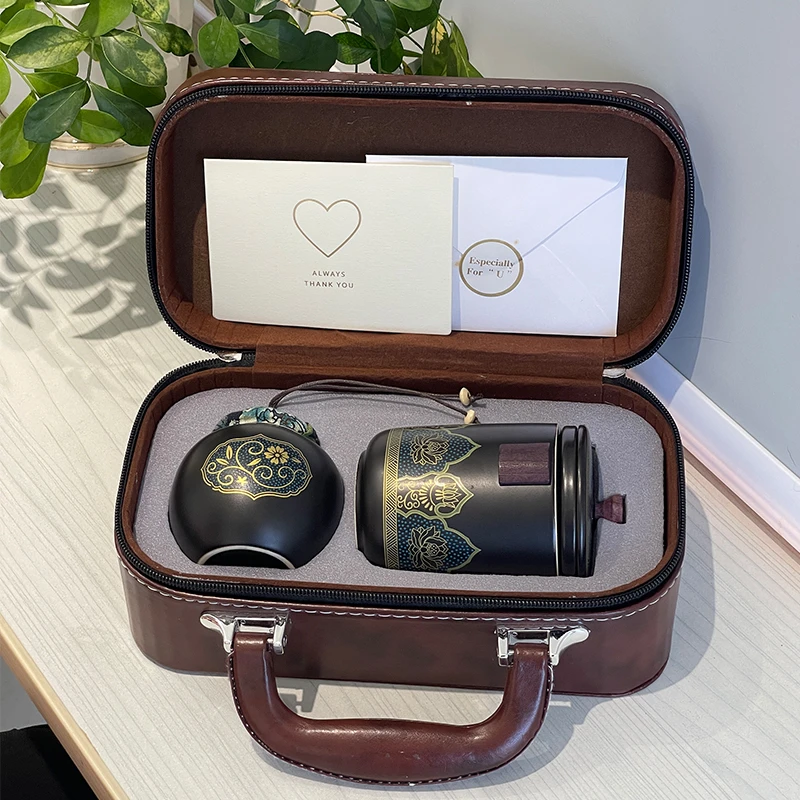 七野礼品鎏金堆茶具生日礼物送老师长辈公司送客户可定制商务礼物