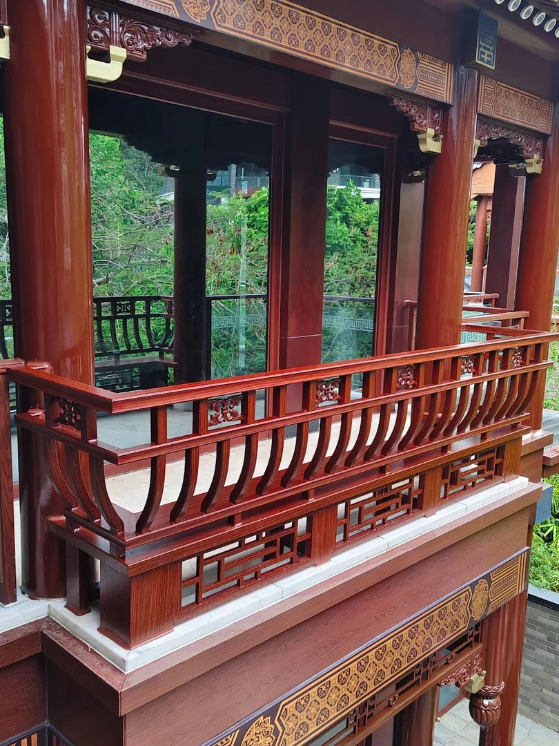 铝合金新中式定制美人靠仿古一体吴王阳台栏杆飞来凉亭户外座椅