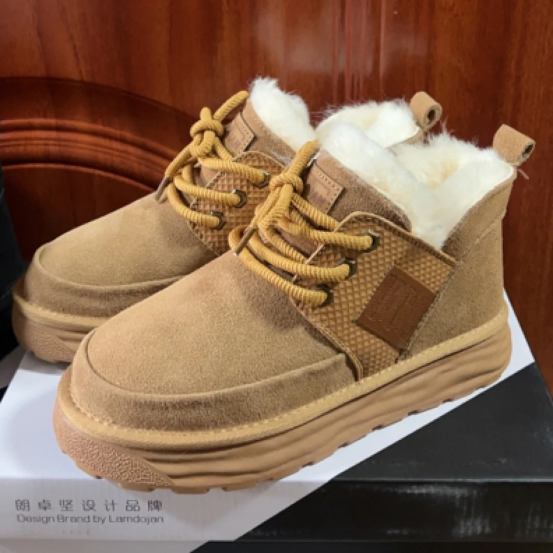 男士雪地靴加绒加厚保暖防滑短靴冬季时尚休闲