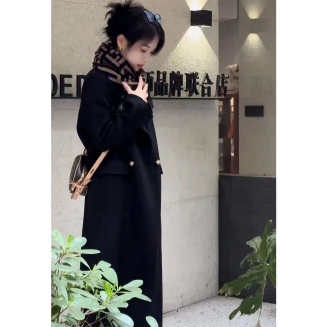 2025双面羊毛呢羊毛大衣女洋气质流行加长款高端时尚冬季加厚外套