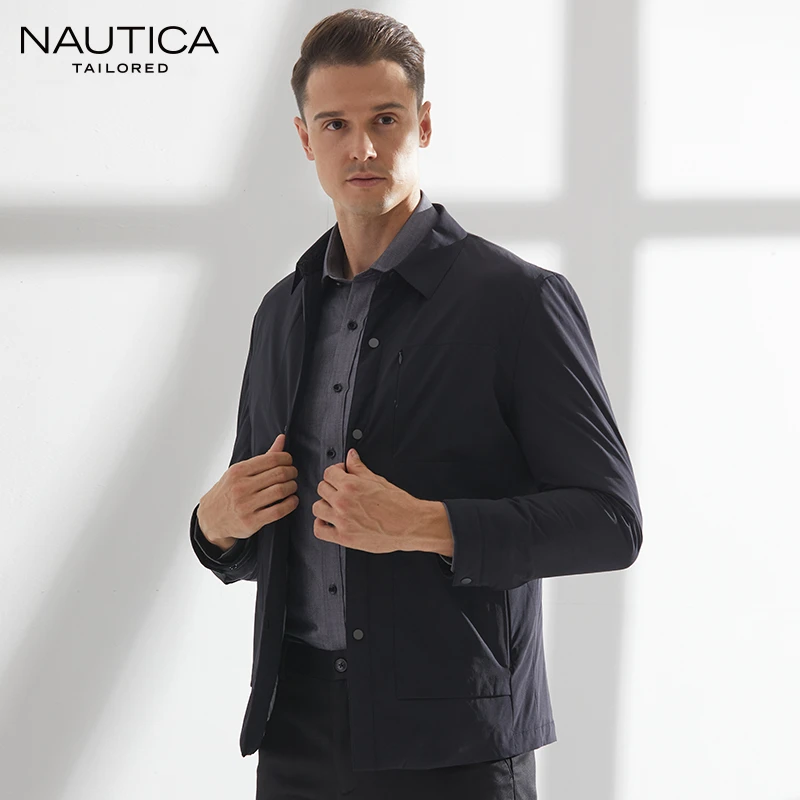 NauticaTailored高级男羽绒服爸爸装白鹅绒内胆商务夹克TS260579