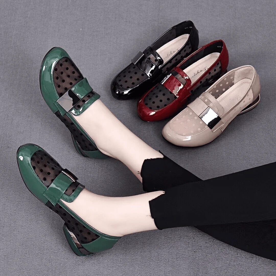 231701-34-41网纱真皮乐福鞋女粗跟