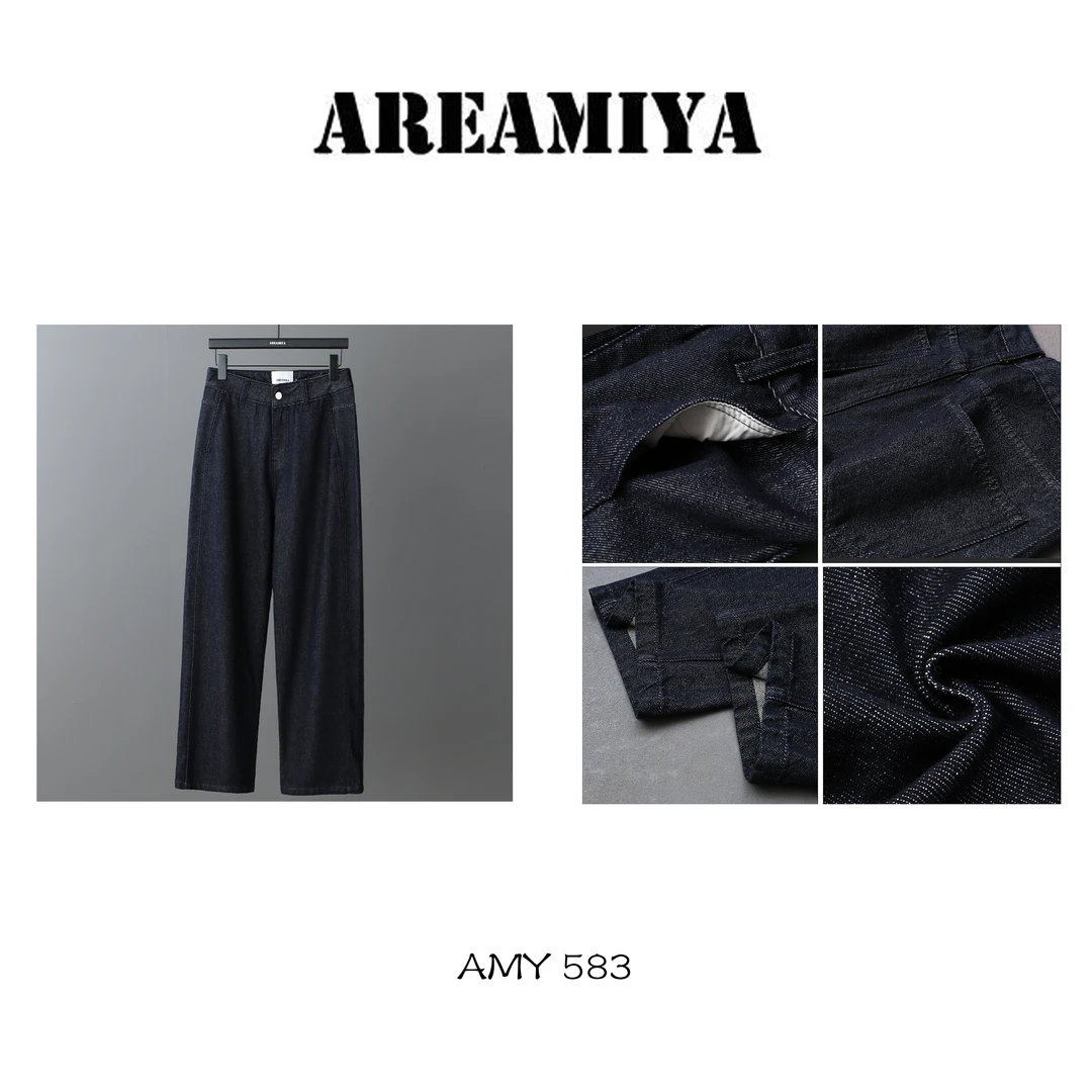 【艾蒂】经典英伦风复古极简休闲牛仔裤AMY583