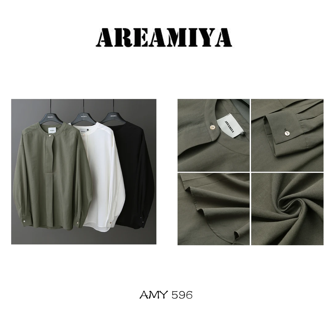 【阿楠推荐】休得半日闲纯色圆领暗门襟设计感衬衫AMY596