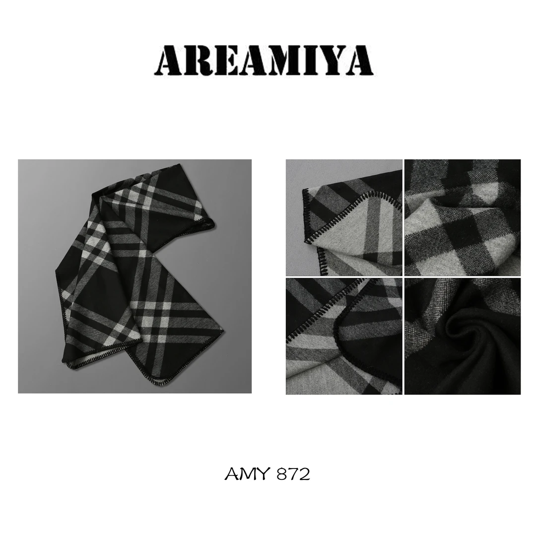 【鑫燃Kiki】撞色格子百搭针织保暖围巾AMY872