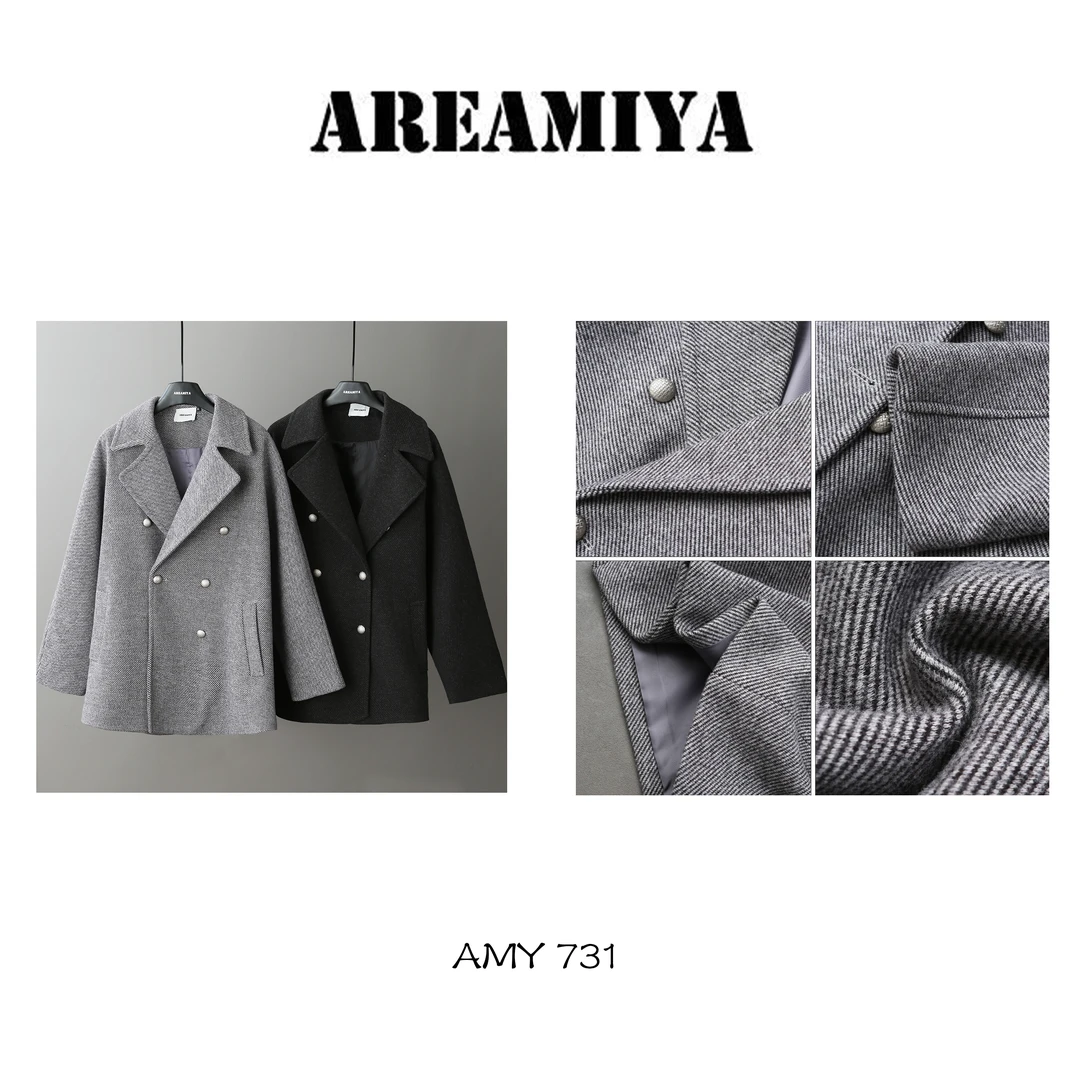 【鑫燃Kiki】取悦粗斜纹双面呢连袖茧型大衣AMY731