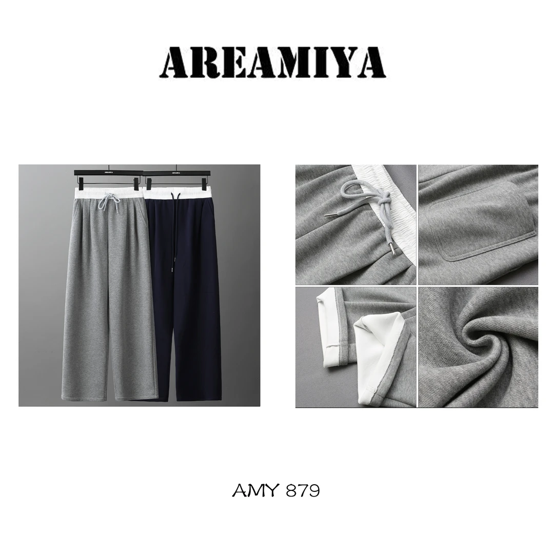 鑫燃KiKi【慵懒风】撞色拼接抽绳松紧卫裤AMY879