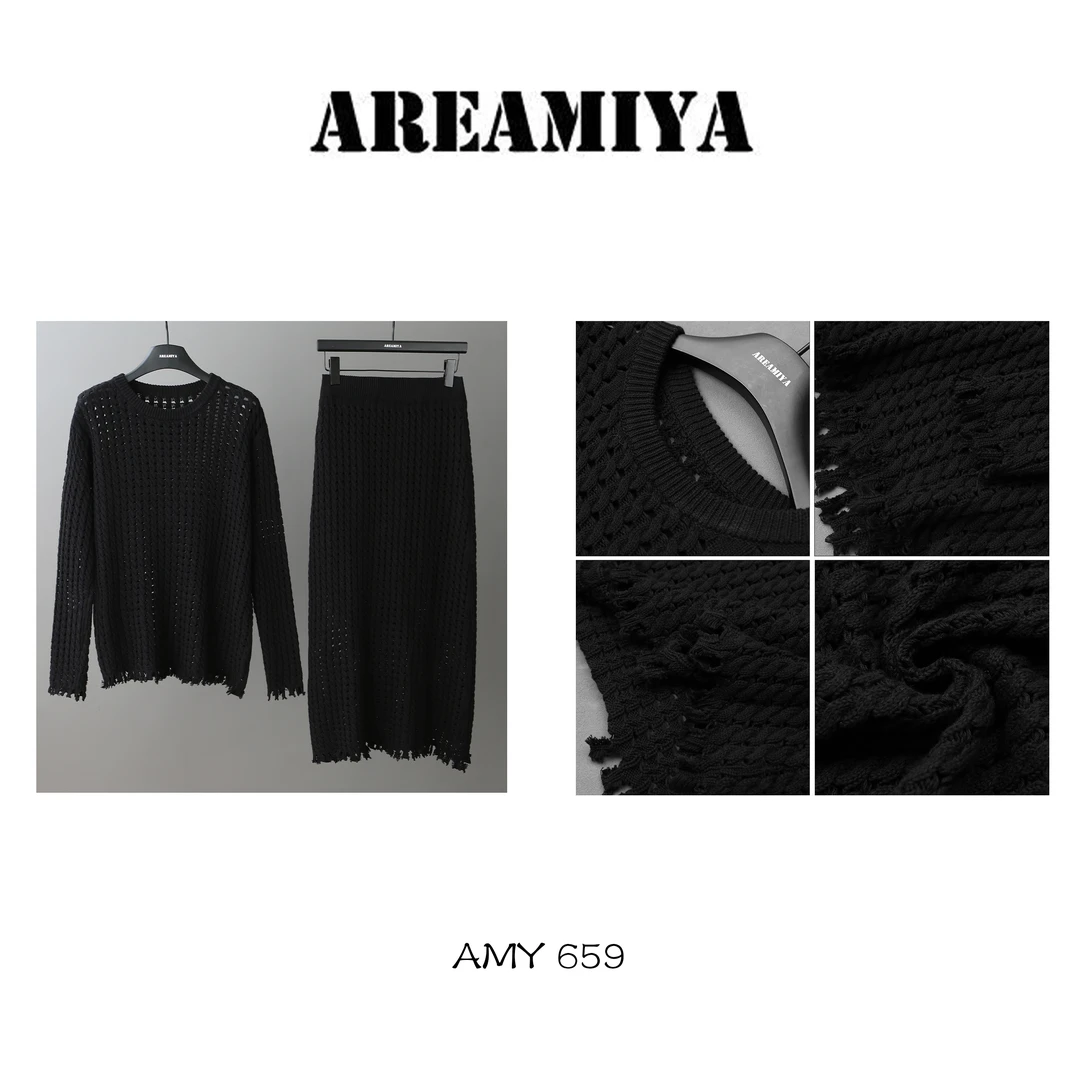 软调暮夕软糯慵懒风针织套装AMY659