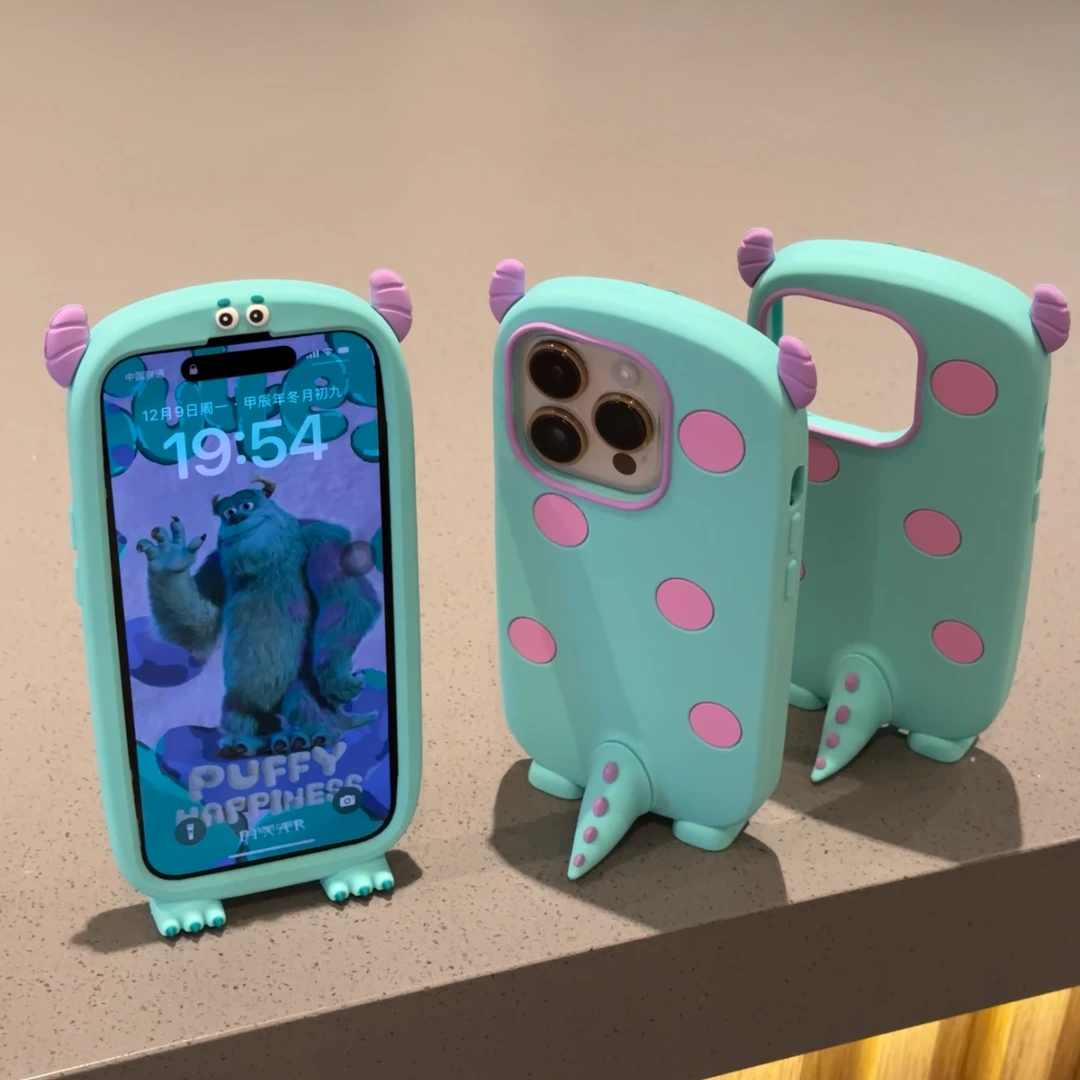 立体硅胶毛怪适用苹果16promax卡通手机壳iphone15/14软壳13/12