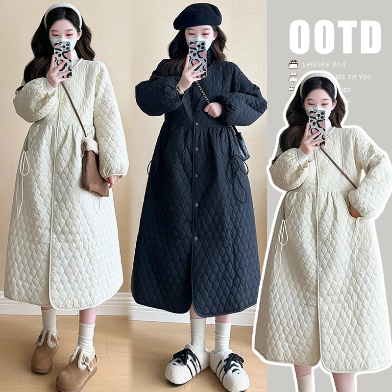 时髦孕妇装秋冬装2024新款外套棉服秋冬连衣裙高级感孕妈穿搭外套