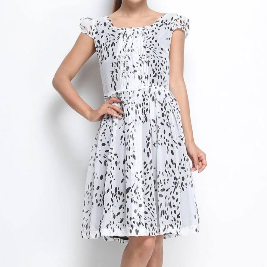 女装连衣裙裙子时尚印花显瘦碎花拼接中长款