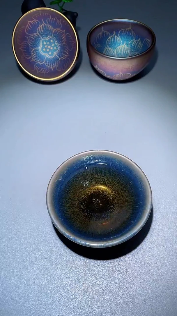 【闪购商品】瓷茶盏蓝油滴平1