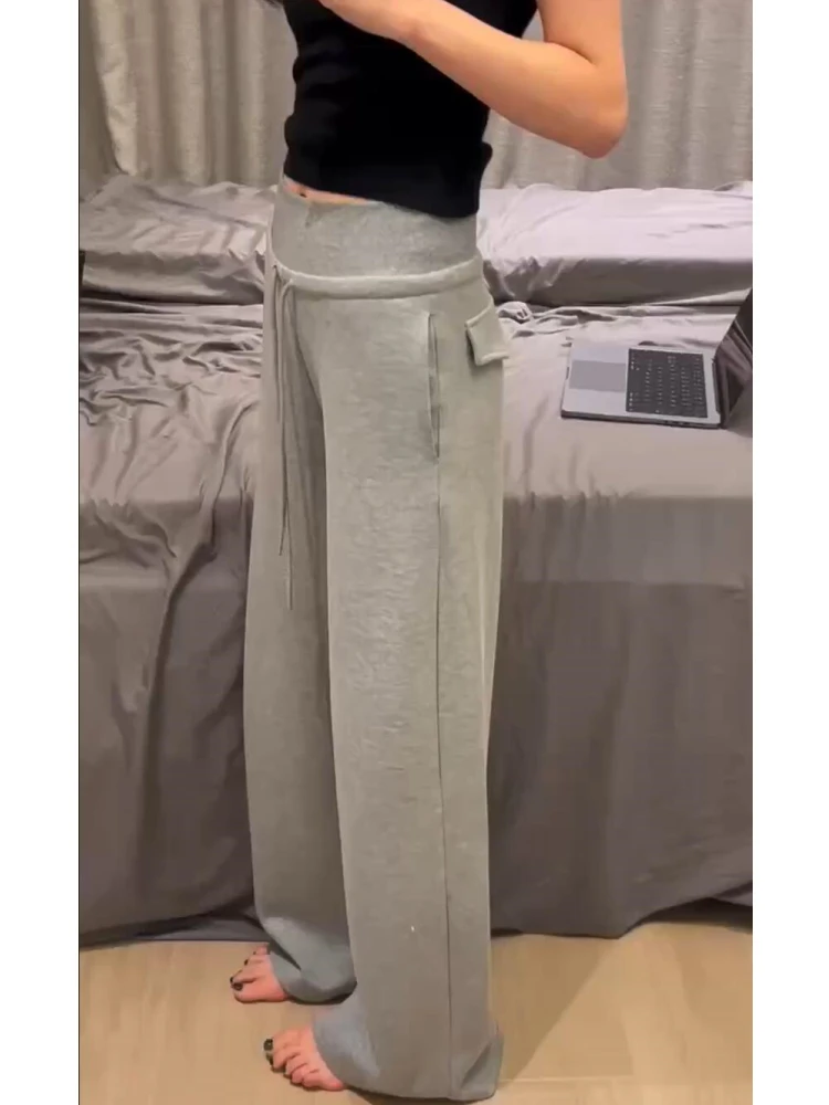 2024年秋季新款大码直筒休闲裤女梨形身材穿搭高腰显瘦窄版阔腿裤