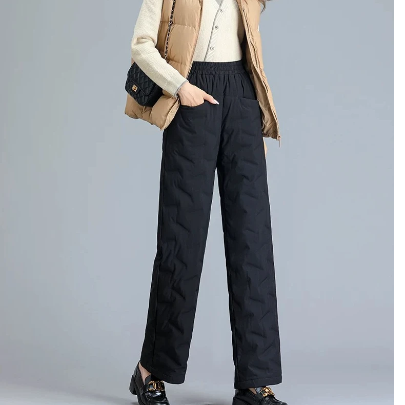 高腰长筒羽绒裤加厚大码白鸭绒保暖裤休闲加绒