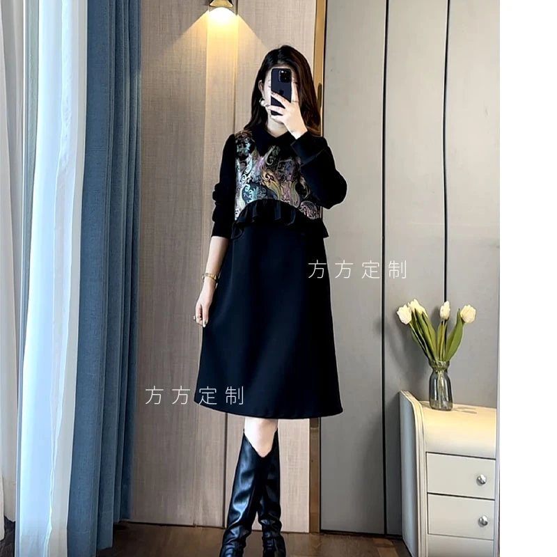 方方定制&秋装新款时尚气质高级感国风洋气显瘦减龄中长款连衣裙