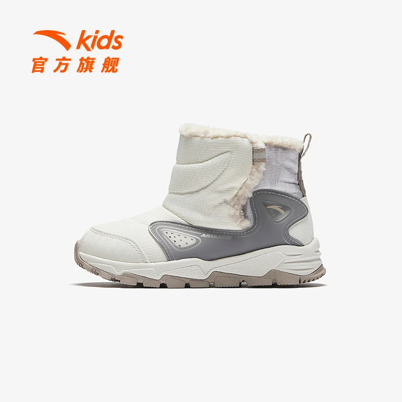 安踏儿童男小童棉鞋2025冬新款舒适保暖儿童大棉高帮一脚蹬雪地靴