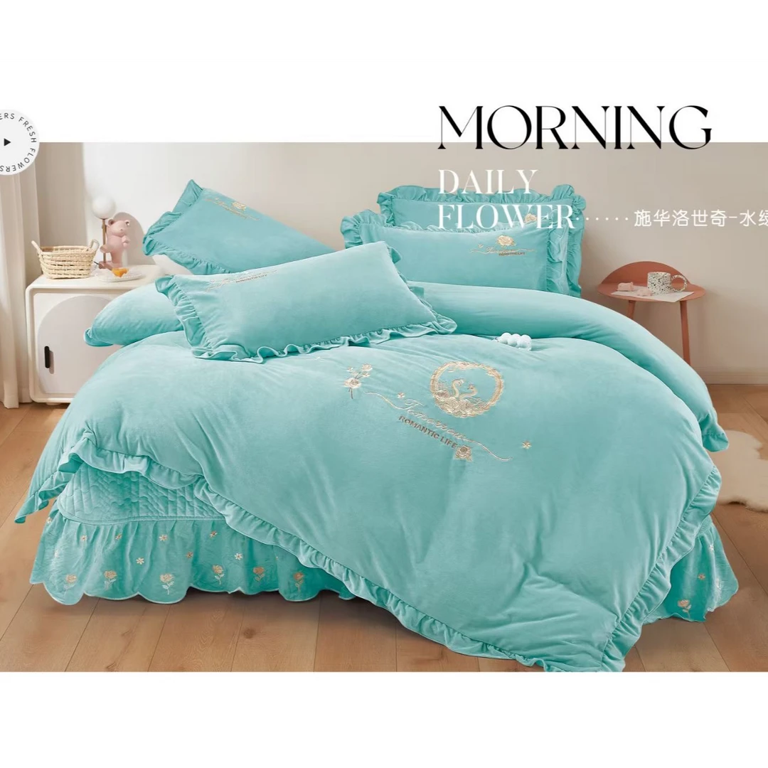 【2024新款】高克重婴儿绒宝宝绒床盖款四件套