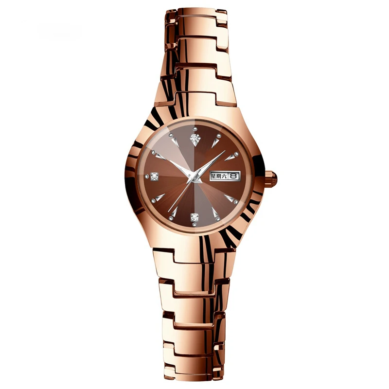 休闲时尚商务防水夜光钢带女士百搭气质潮流腕表女款简约学生