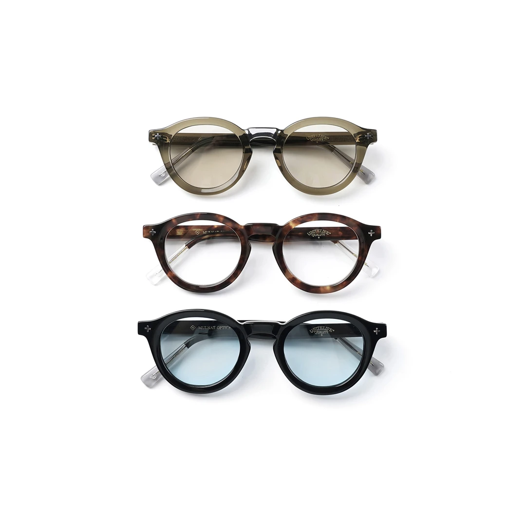 目奈MULNAT联名UniteLife 3.0板材手工拼接复古圆框国潮眼镜框架