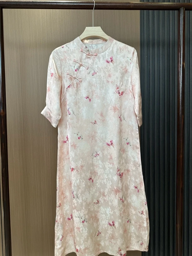 【知梦】新中式织花斜裁工艺清凉连衣裙