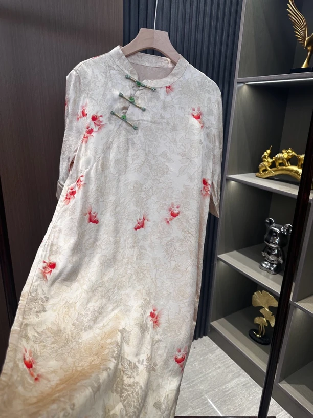 【小锦鲤】重磅花螺新中式新款宽松显瘦简约大气改良旗袍连衣裙