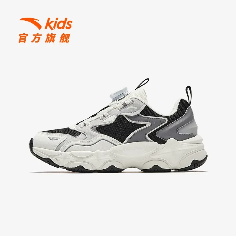 安踏儿童休闲鞋男大童春季新款舒适防滑耐磨旋钮休闲鞋312518806
