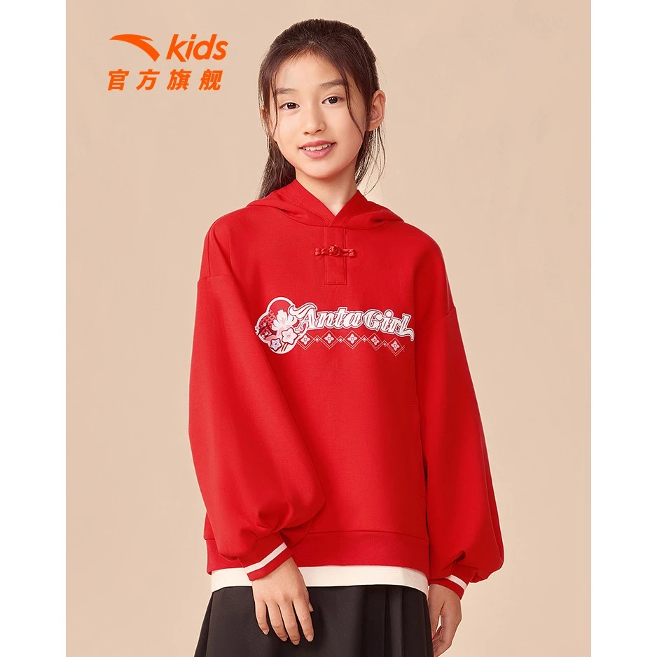 龙年儿童【喜上眉梢】女大童拜年龙服服圆领卫衣8710