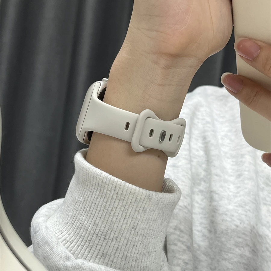 星光色iwatch10表带小蛮腰硅胶适用苹果applewatch987654柔软舒适