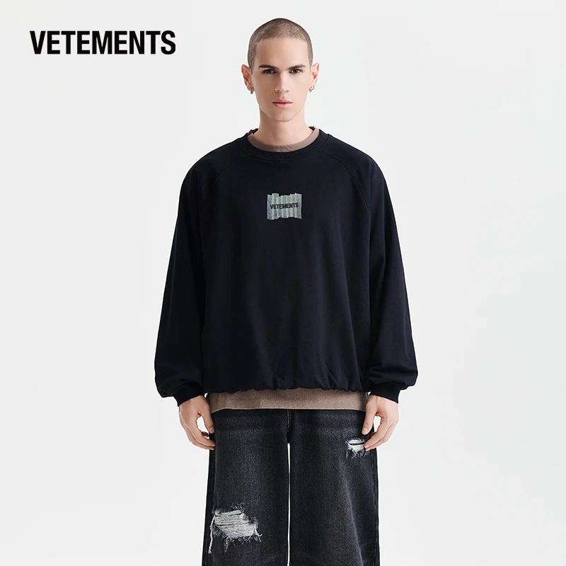 VETEMENTS新款套头时尚潮流男士长袖T恤情侣休闲宽松圆领63520301