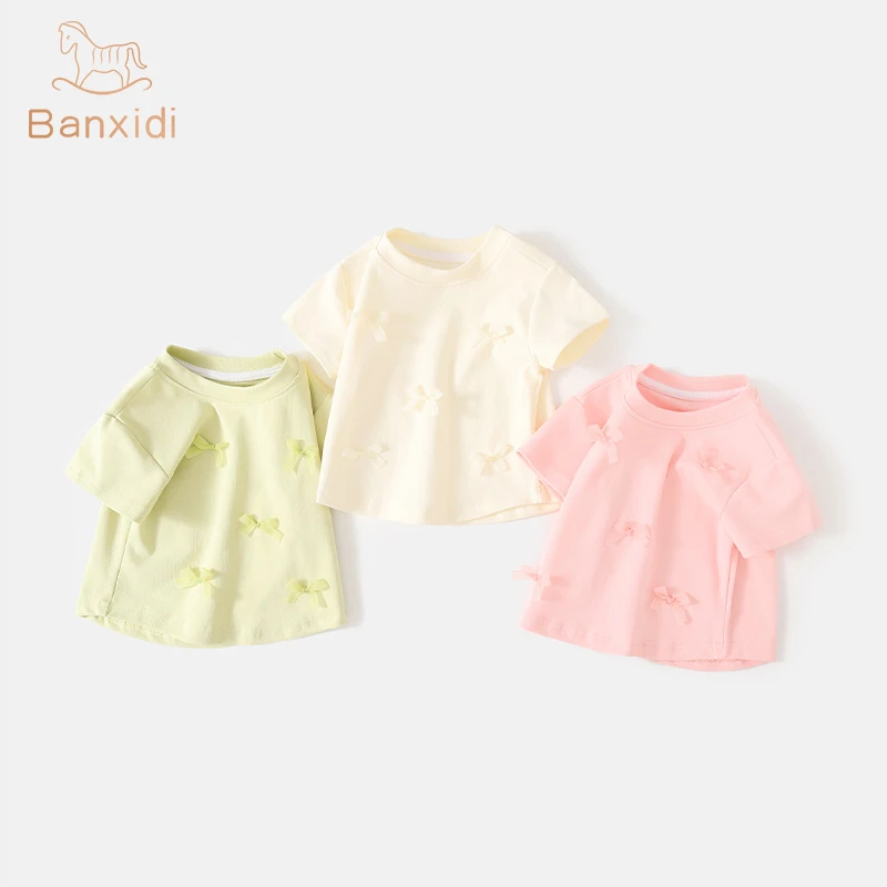 班喜迪女童短袖t恤夏装新款洋气宝宝上衣小童装薄款夏季儿童衣服