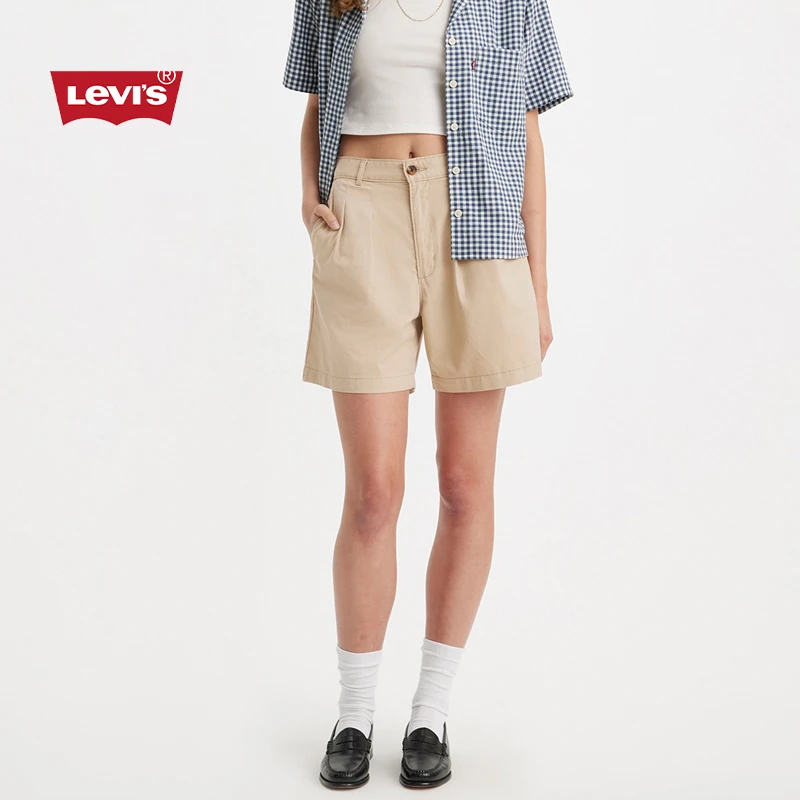 【商场同款】Levi's李维斯女士时尚潮流压褶休闲短裤A7538-0002