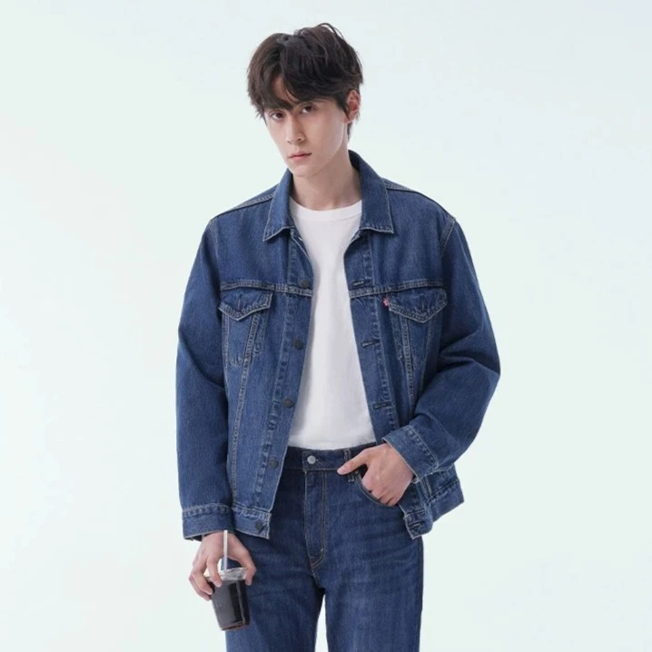 Levi's李维斯春秋季情侣翻领潮流宽松水洗牛仔夹克外套85248-0019