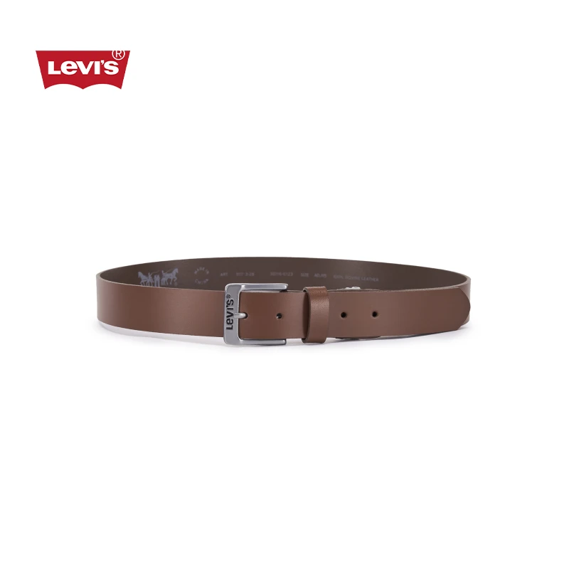 Levi's李维斯男士复古气质百搭休闲潮牛皮革针扣腰带38016-0123