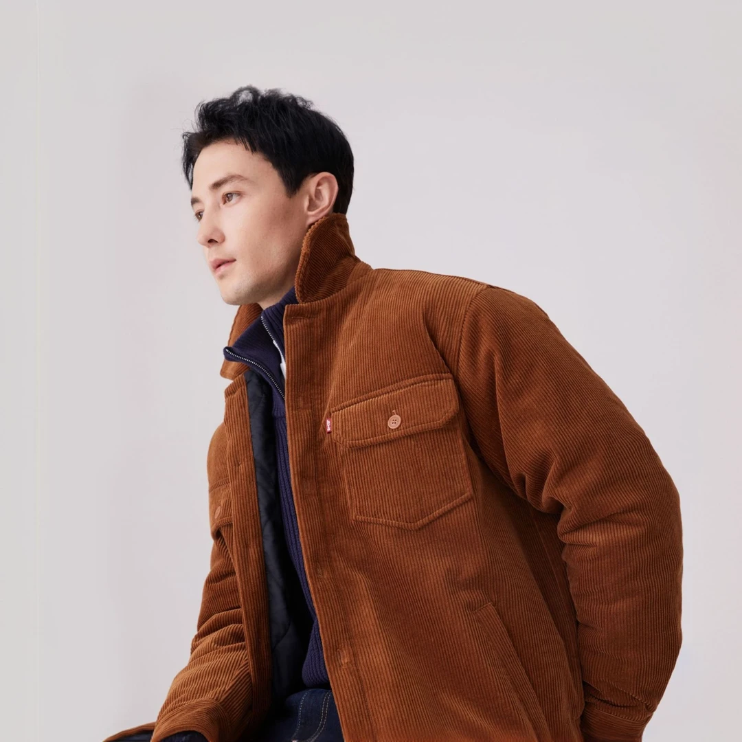 Levi's李维斯男士新雪丽保暖舒适灯芯绒棉衣外套002PW