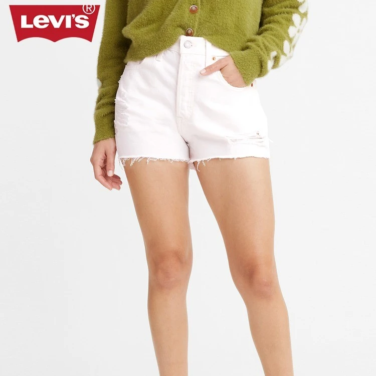 【商场同款】Levi's李维斯夏季女士白色牛仔短裤潮56327-0243