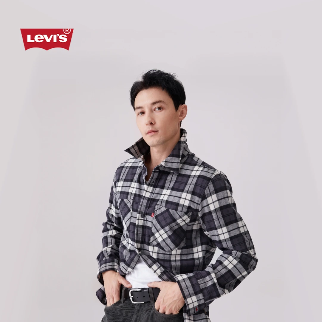 Levi's李维斯男士翻领休闲格纹经典潮衬衫001XM-0000