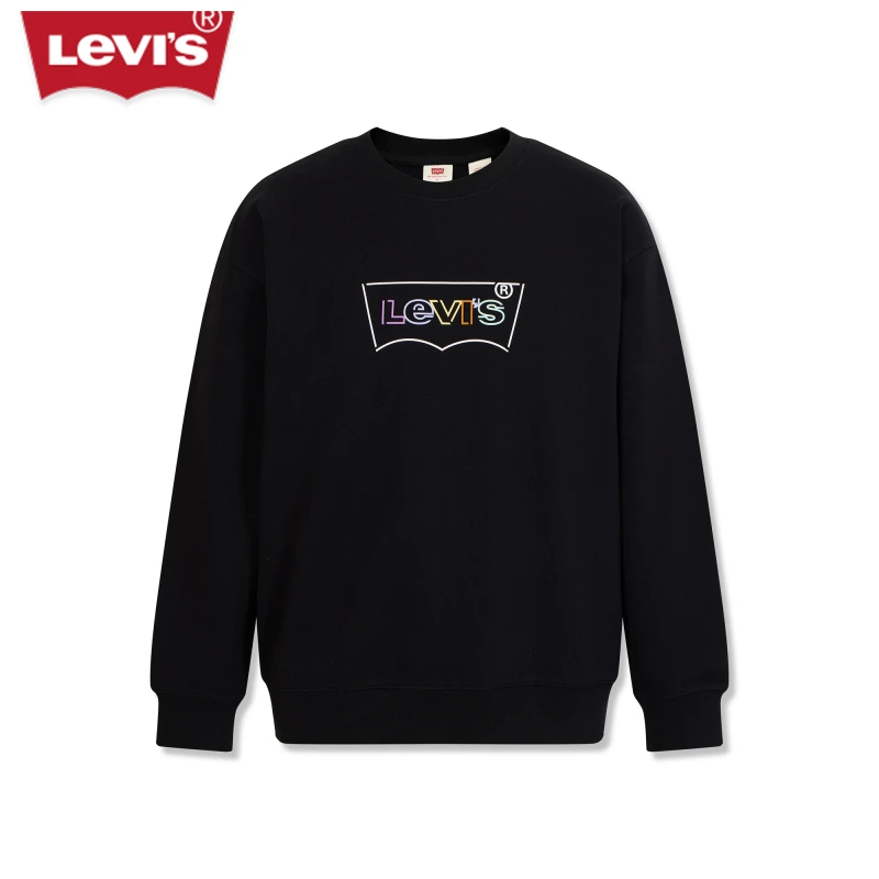 【商场同款】Levi's李维斯新品男士LOGO纯色潮百搭圆领卫衣A7480