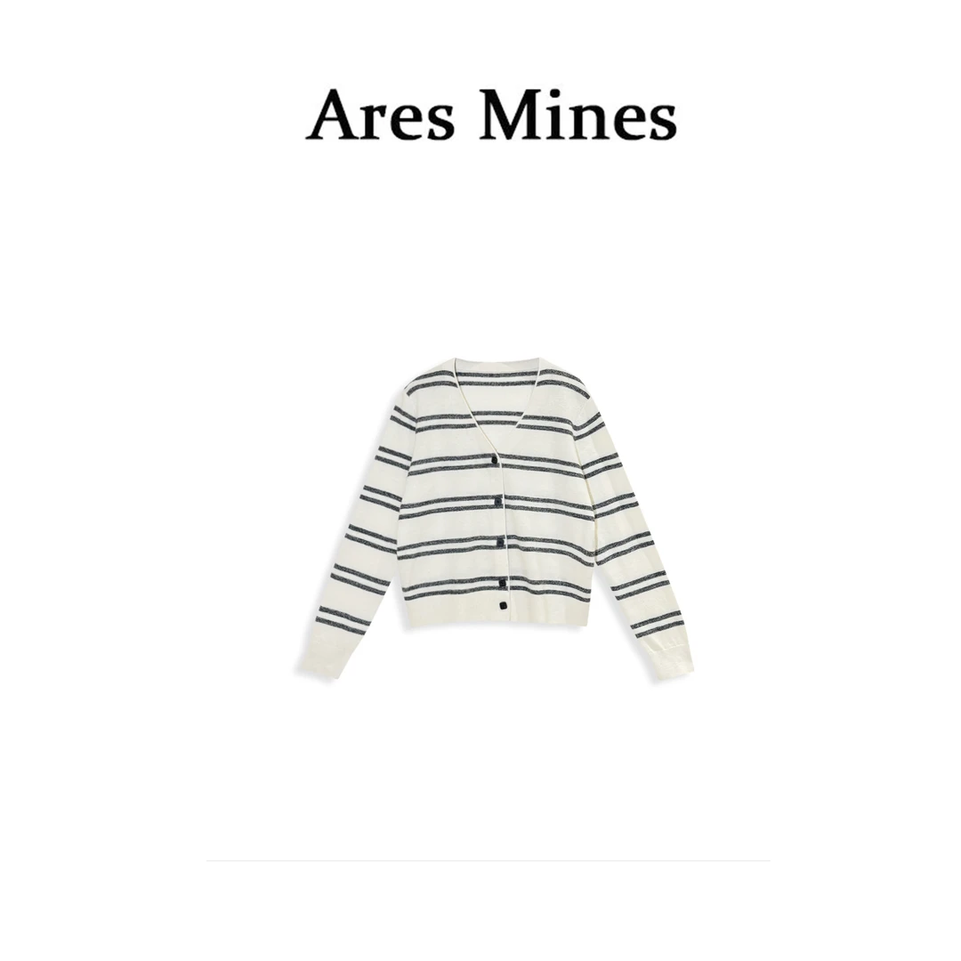 【盛朗熙Ares Mines】简约条纹 时髦气质显瘦百搭圆领针织衫