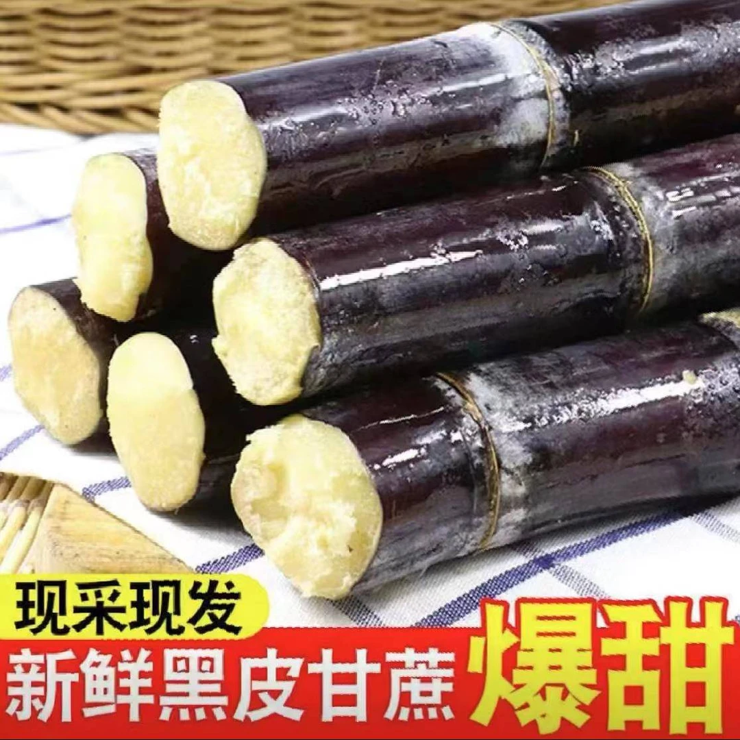 【超甜】广西新鲜黑皮甘蔗甜杆脆皮甘蔗特产热带水果当季整箱包邮