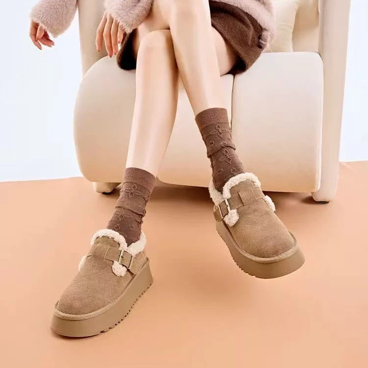 600可以踩冰的雪地靴百搭时尚加绒厚底