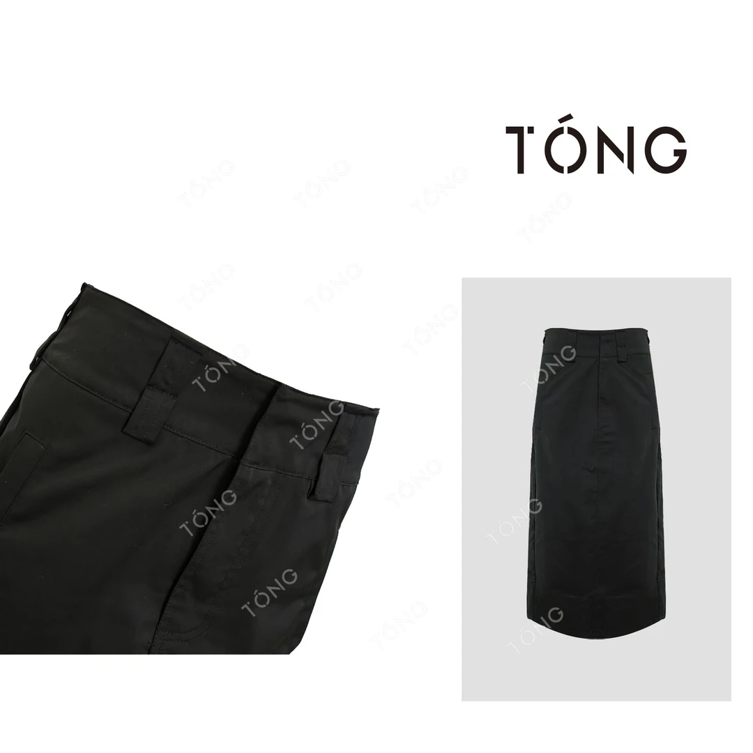 【摩登优雅】复古原创修身工装弹力中长开叉显瘦半身裙  GQ003