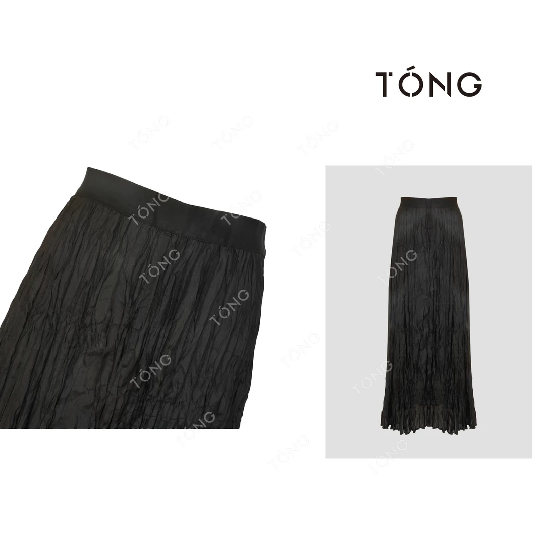 【典雅】53姆米重磅高定修身百褶半裙 G00393