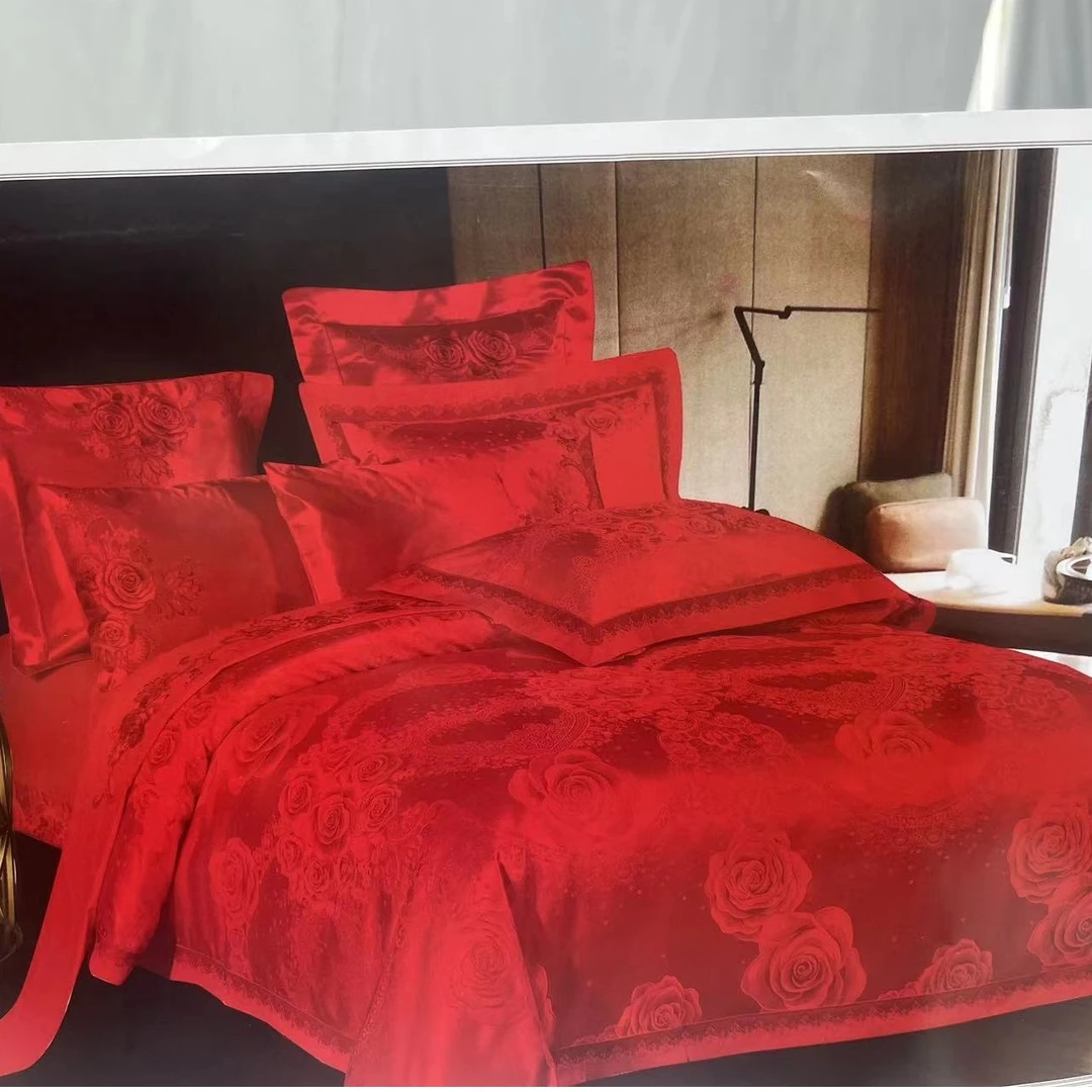 【好温馨专享】高端欧式7D浮雕镂空贡缎提花刺绣四件套