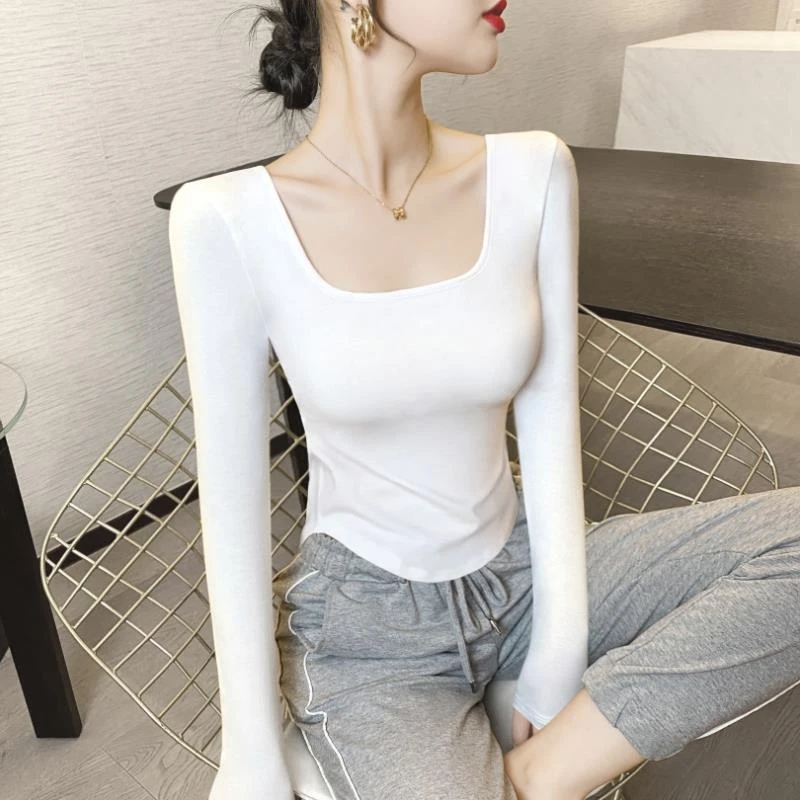 方领打底衫女2026年秋季设计感内搭秋冬长袖春秋t恤上衣修身显瘦