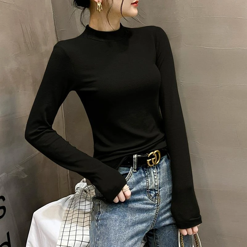 半高领打底衫女装2026新款爆款秋冬内搭纯色时尚百搭T恤长袖上衣