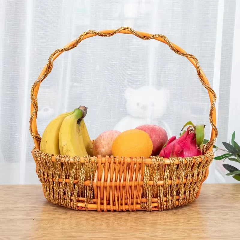 五台果篮篮子水果盘创意编织手提果篮手工袖珍小果篮家用水果篮