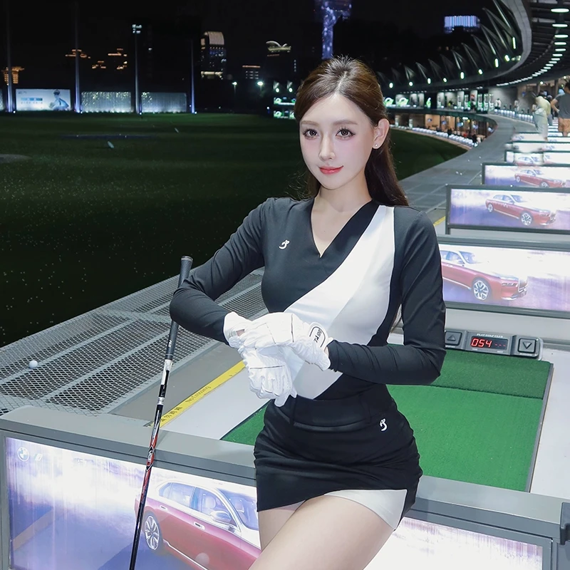 TASHI GOLF 秋季高尔夫女装时尚气质速干弹力上衣运动包臀短裙裤