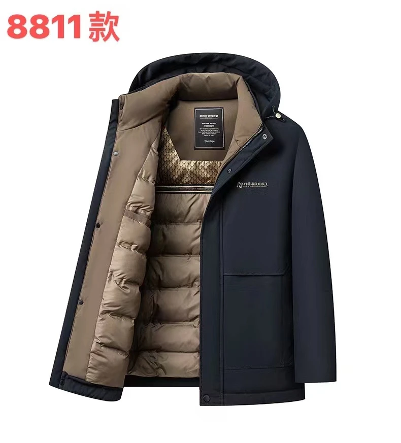 【冬季保暖】男士中款加厚棉衣中年休闲防风耐磨速热精品爸爸8811