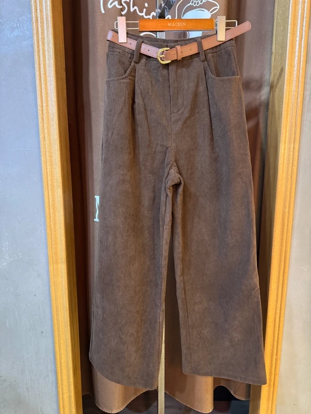 麦寻女装专柜正品灯芯绒阔腿裤KCXLP016（腰带随机送